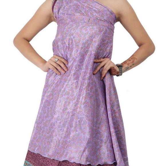 Wevez Hippy Scarf Silk Reversible Wrap Skirt NWOT - Picture 9 of 12